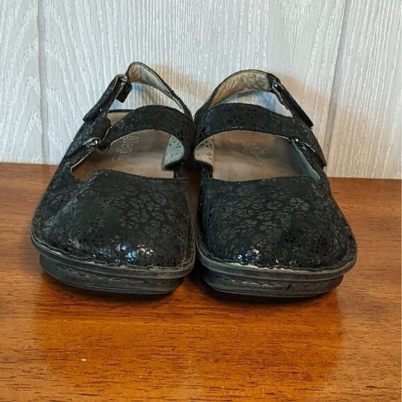 Alegria slingback maryjane clogs black shiny EUC SZ 36 Jem-405 6-6.5 - Picture 2 of 7